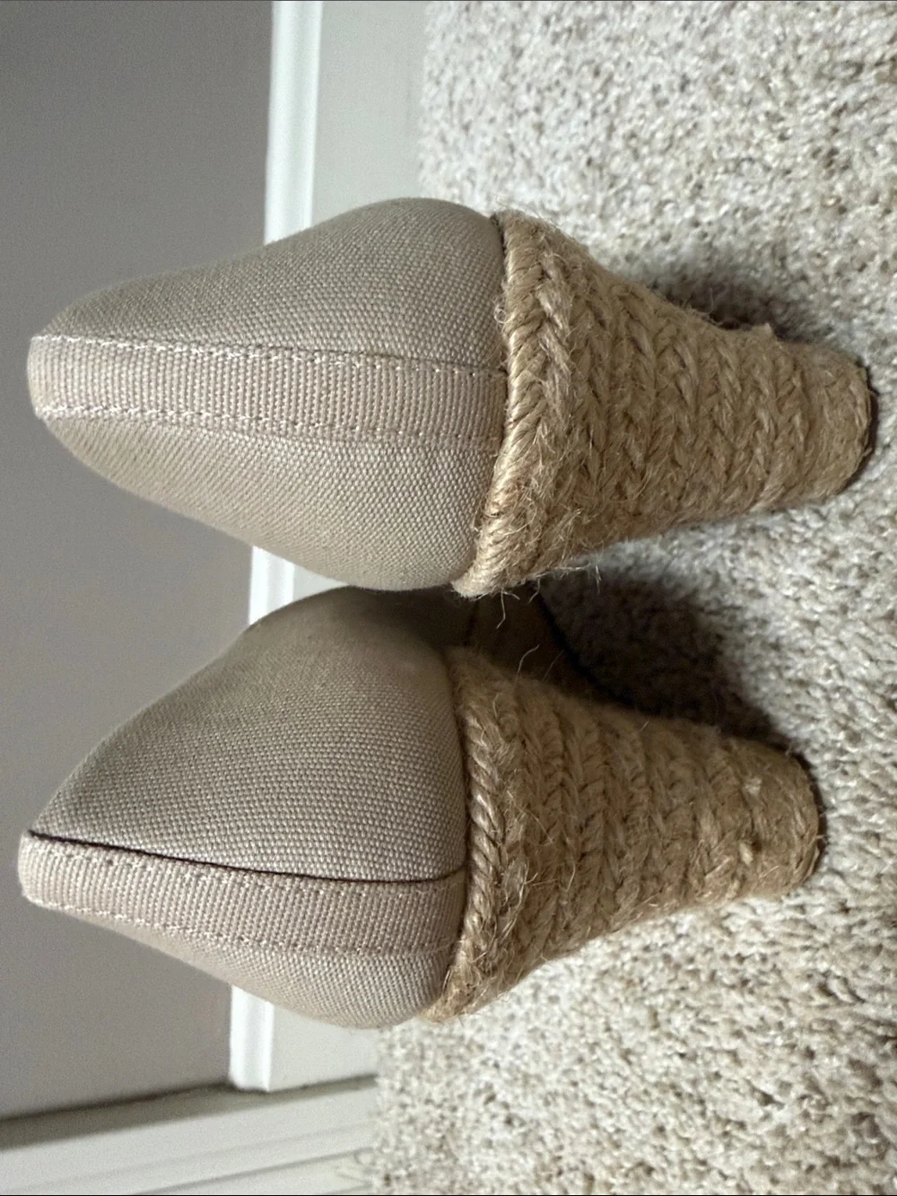 J. Crew Factory Flax Canvas Espadrille Wedge Pumps